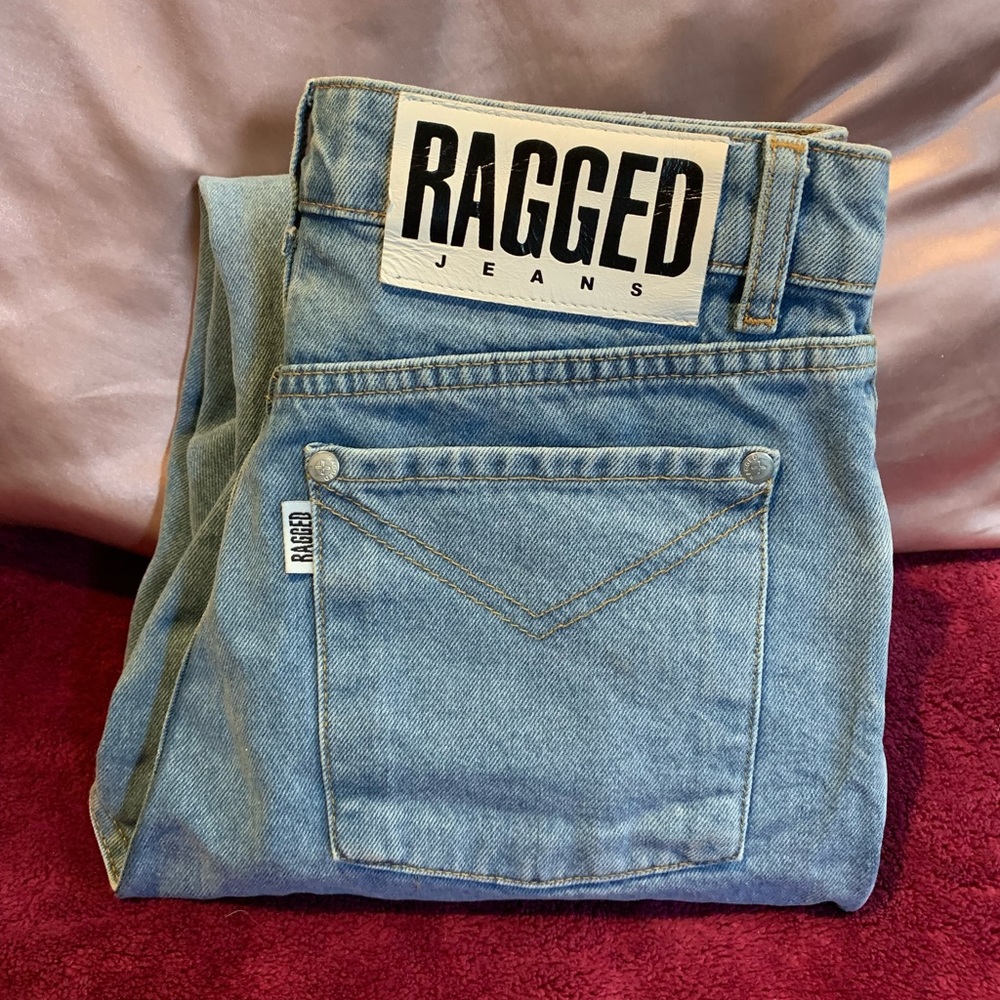 Straight leg ragged priest mom jeans